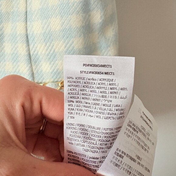 Guess Caroline Tweed Check Dress Blue White Size 10 - Picture 7 of 7